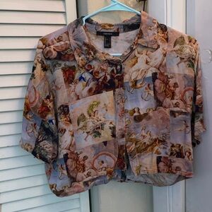 Forever 21 Renaissance Art Print Blouse